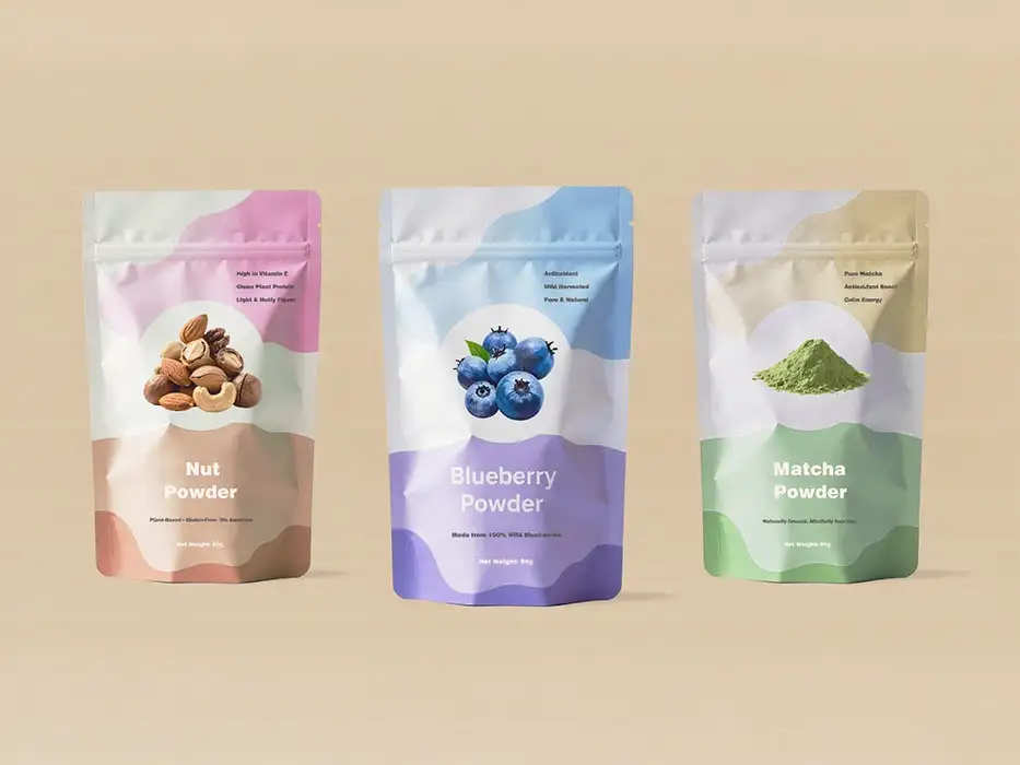 Sacchetto con chiusura lampo da 85 g per il confezionamento di polvere